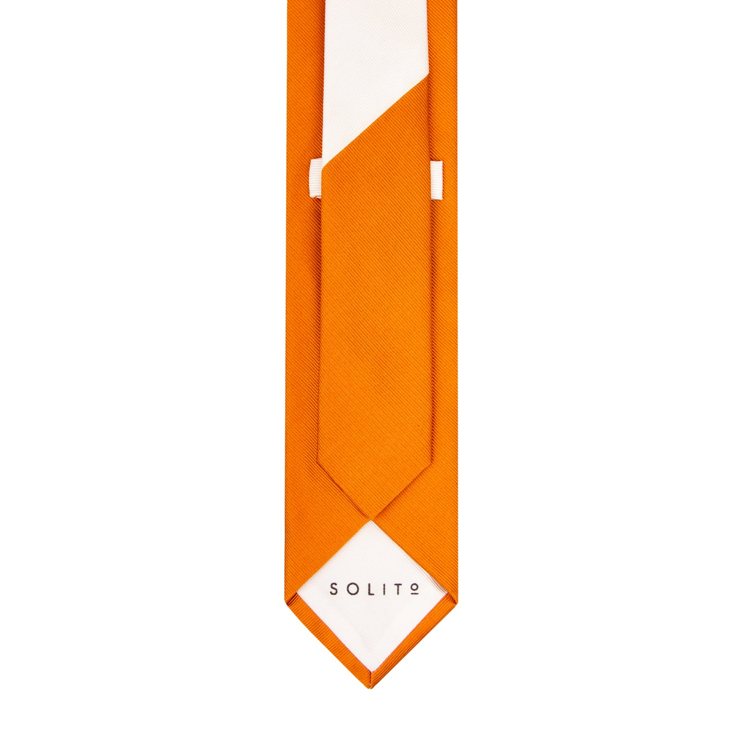 CORBATA SOLITO COLOR NARANJA LISA 100% SEDA WOVEN