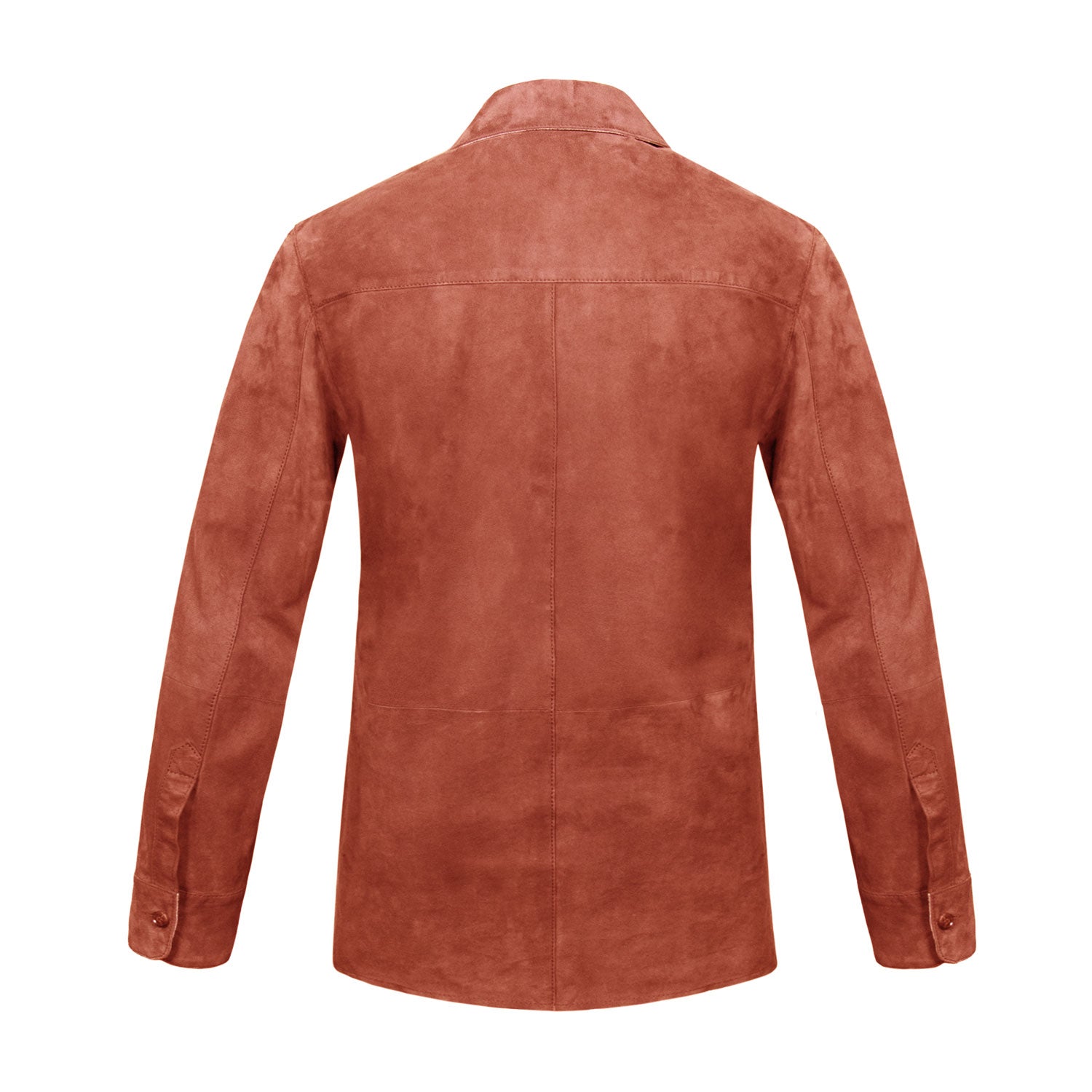 CHAMARRA CAMISOLA DE PIEL DE GAMUZA SUEDE COLOR LADRILLO