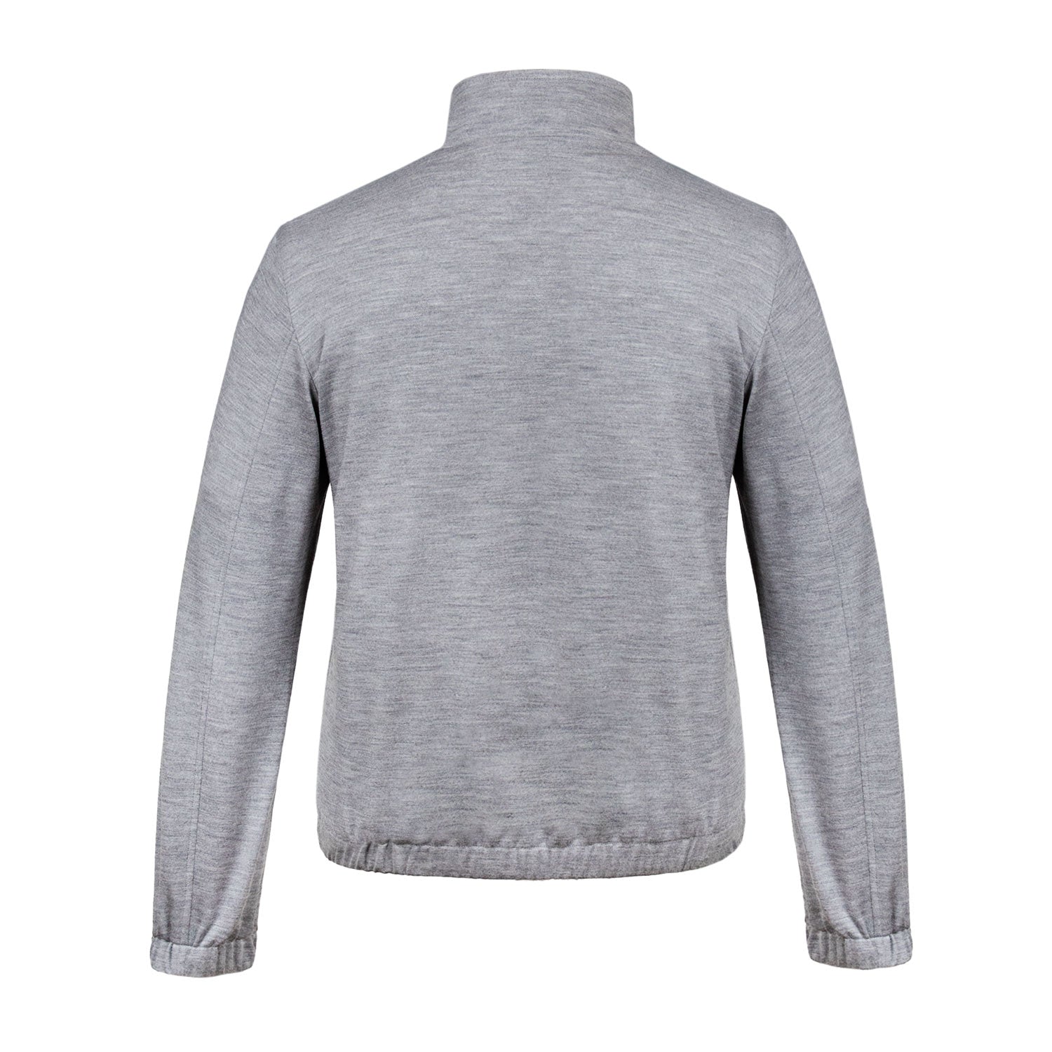CHAMARRA CORTA REVERSIBLE EN ALGODON JERSEY EN COLOR GRIS MEDIO E INTERNO BLANCO