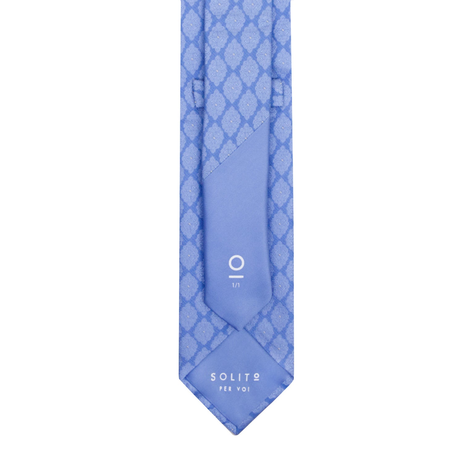 CORBATA EN SET CON PAÑUELO DE SEDA CON MANDALAS AZUL CLARO EN AZUL