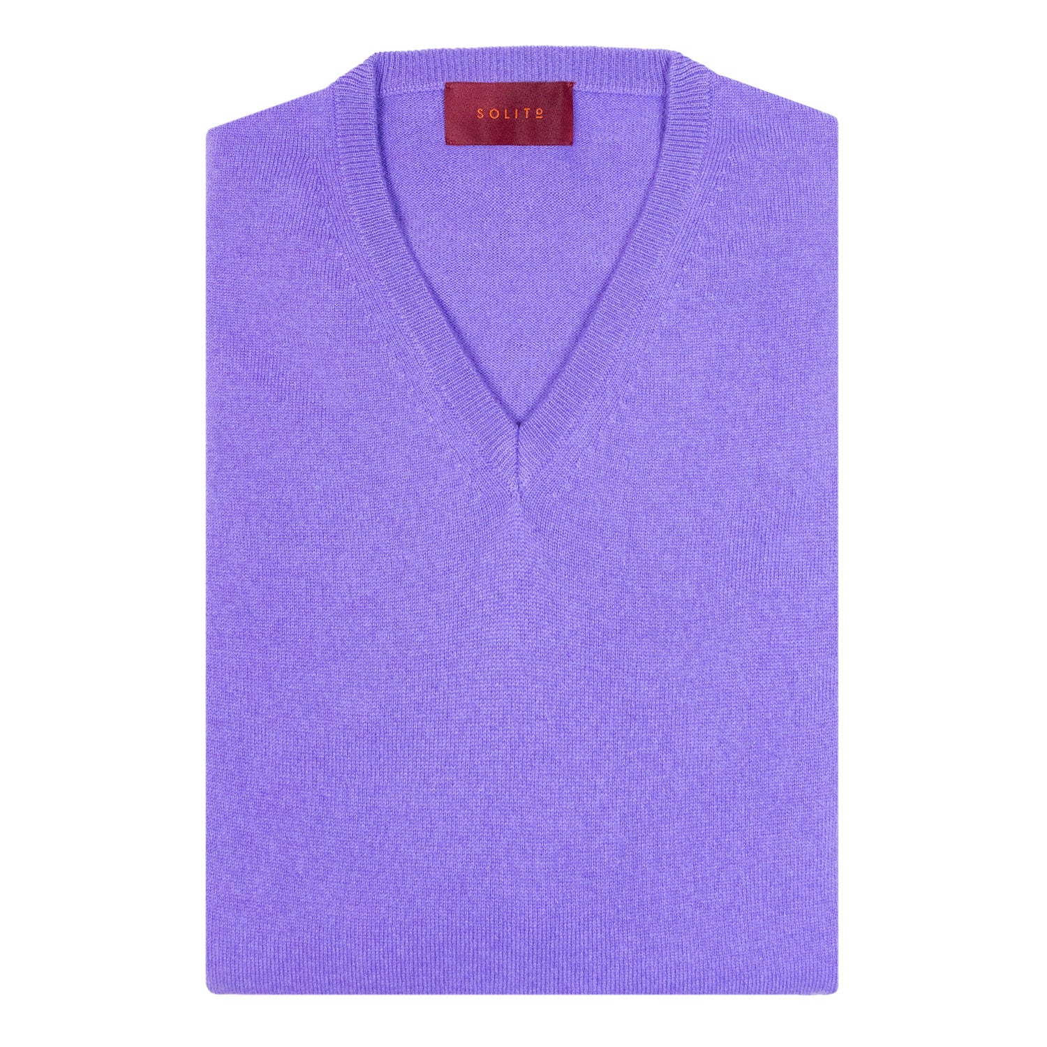 SUETER EN CASHMERE CUELLO V COLOR MORADO CLARO