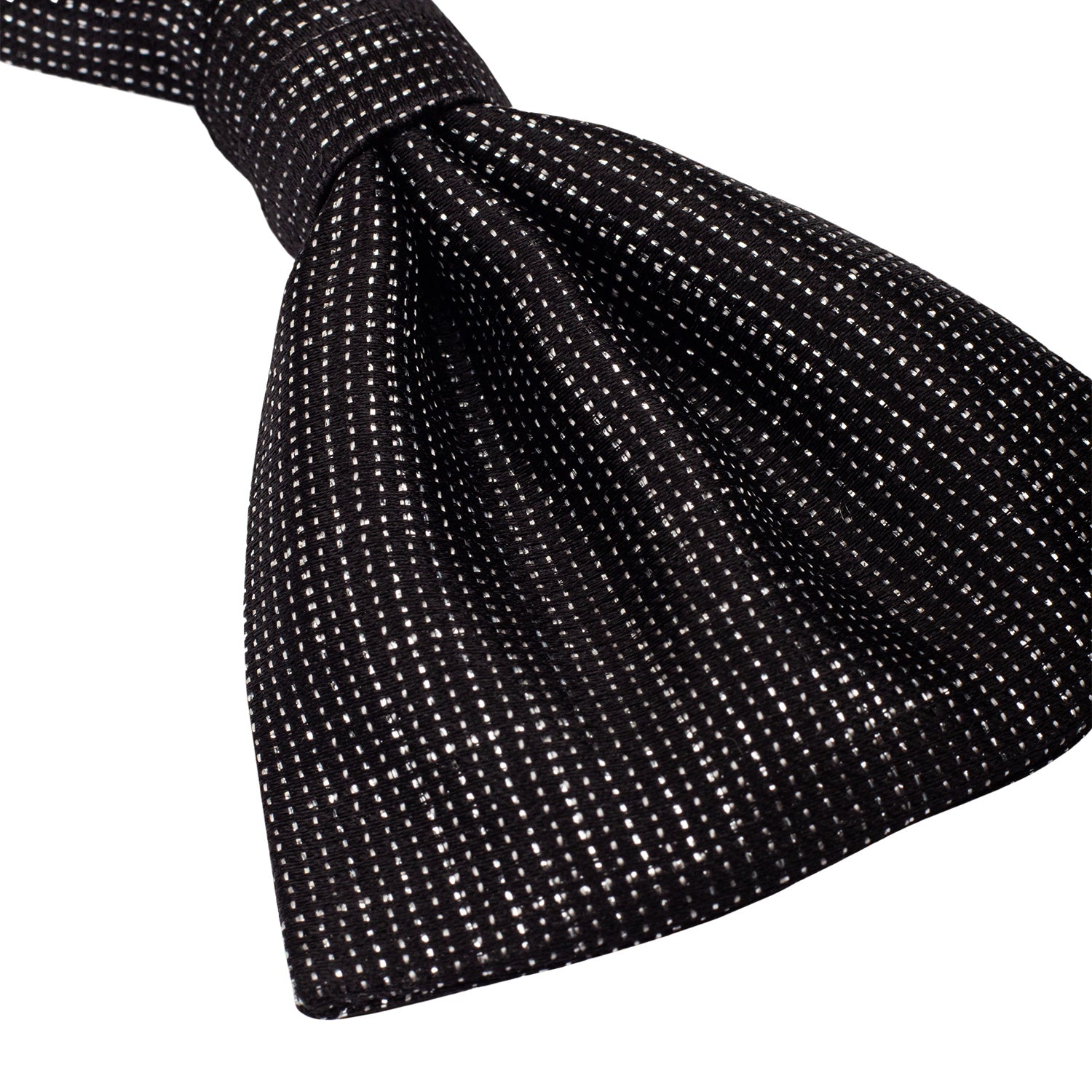 MOÑO SOLITO EN SEDA TWILL COLOR NEGRO Y CONTRASTES PLATA CEREMONIA