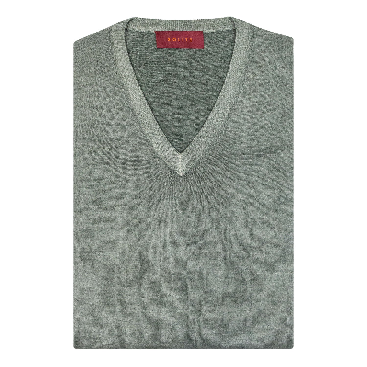 SUETER CUELLO V DE CASHMERE COLOR VERDE BOSQUE