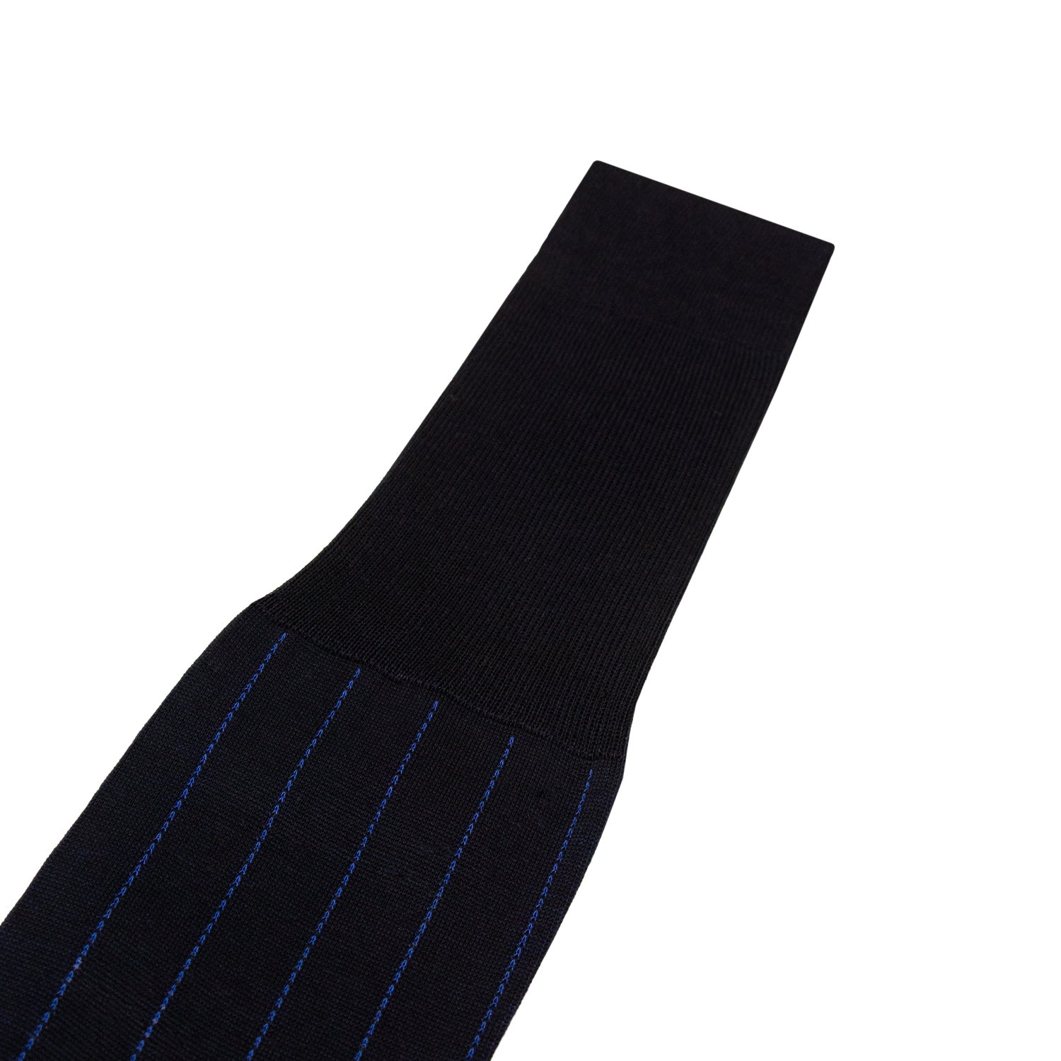 CALCETINES 100% ALGODÓN COLOR AZUL MARINO CON LÍNEAS AZUL CLARO