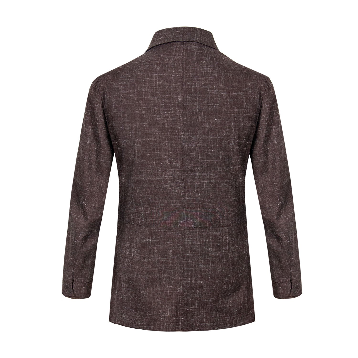 SACO DESESTRUCTURADO ESTILO "SAHARIANA" COLOR MARRÓN OBSCURO