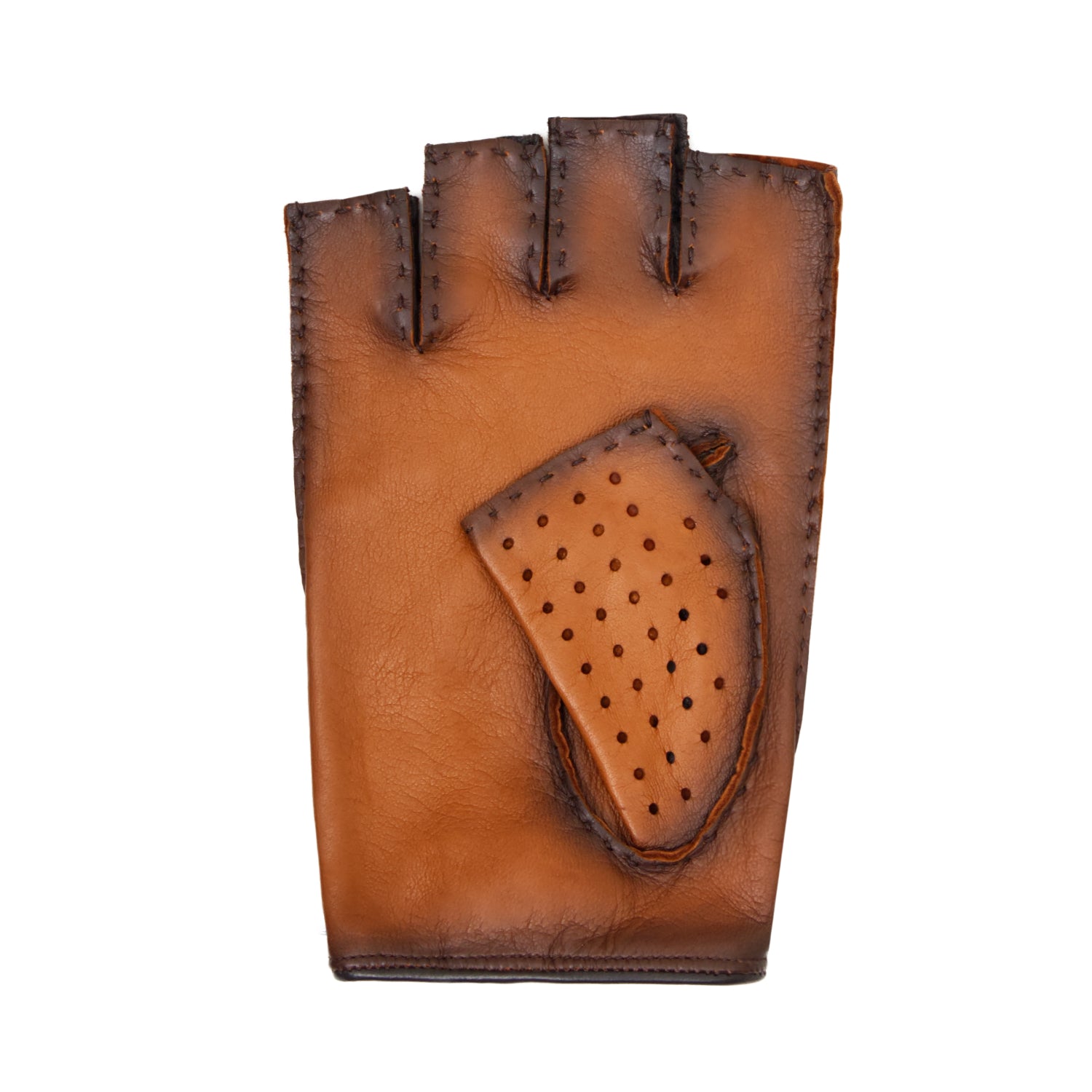 GUANTES PARA CONDUCIR EN PIEL PINTADA A MANO COLOR CAFÉ