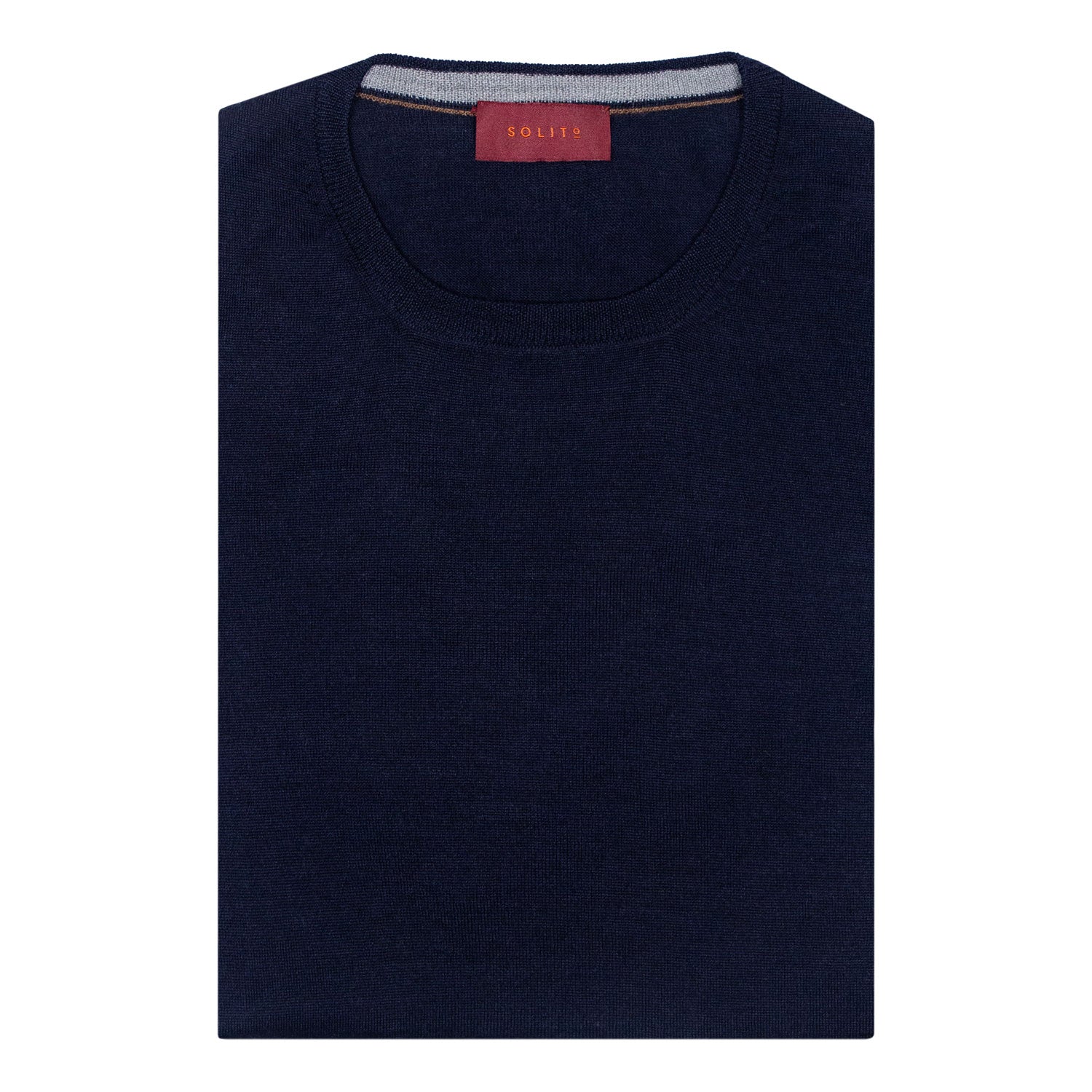 SUETER CUELLO CIRCULAR DE LANA Y SEDA COLOR AZUL GRIS