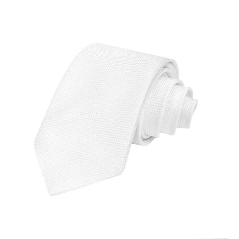 CORBATA SOLITO EN SEDA WOVEN COLOR BLANCA