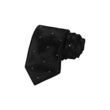 CORBATA EN CAJA SOLITO NEGRA CON DETALLES EN SWAROVSKY  100% SEDA