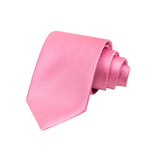 CORBATA SOLITO COLOR ROSA CON MICRO PUNTOS  BLANCOS 100% SEDA WOVEN