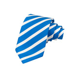 CORBATA SOLITO CON RAYAS AZUL Y BLANCO 100% SEDA