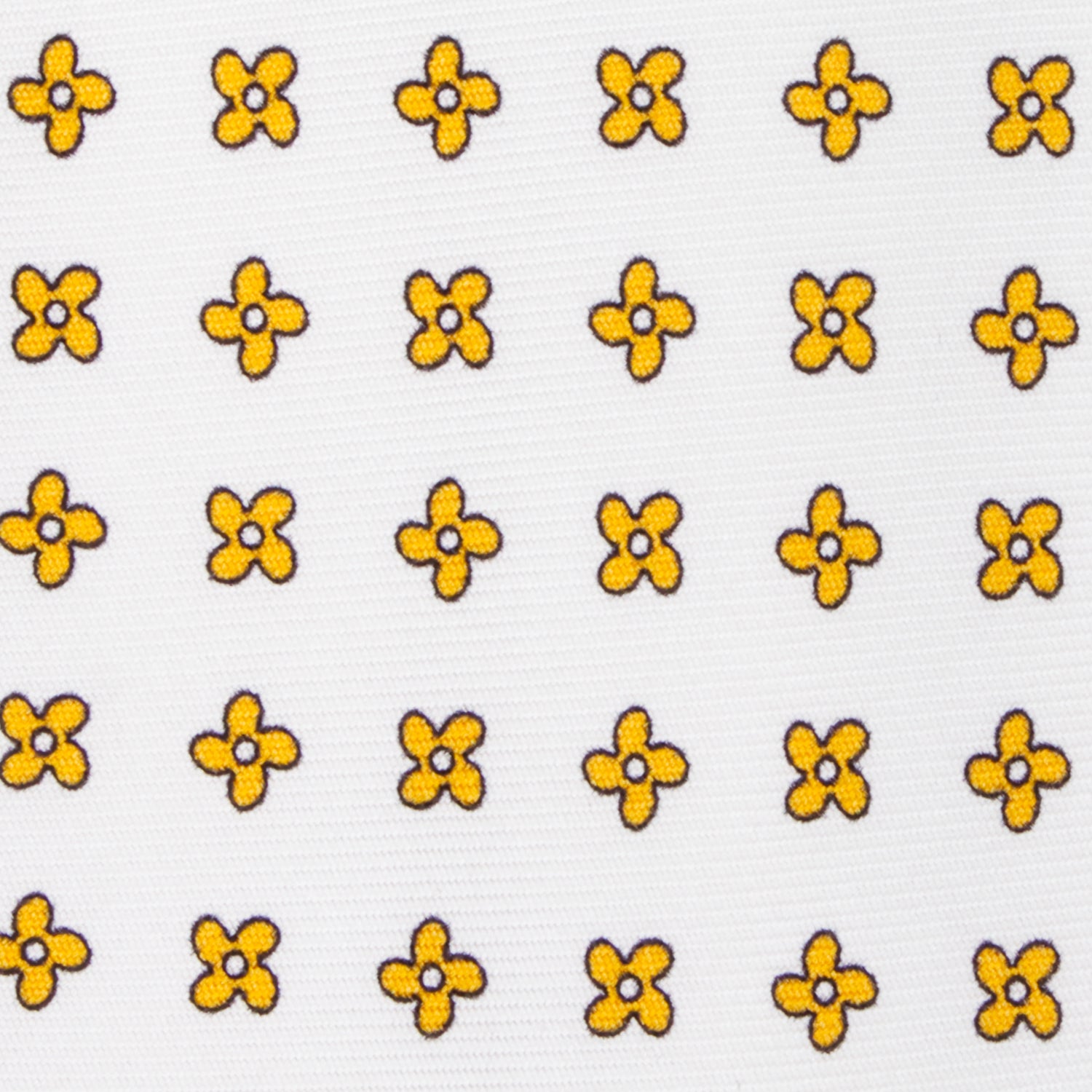 CORBATA 7 PLIEGUES EN SEDA CON CRUCES NARANJAS EN BLANCO