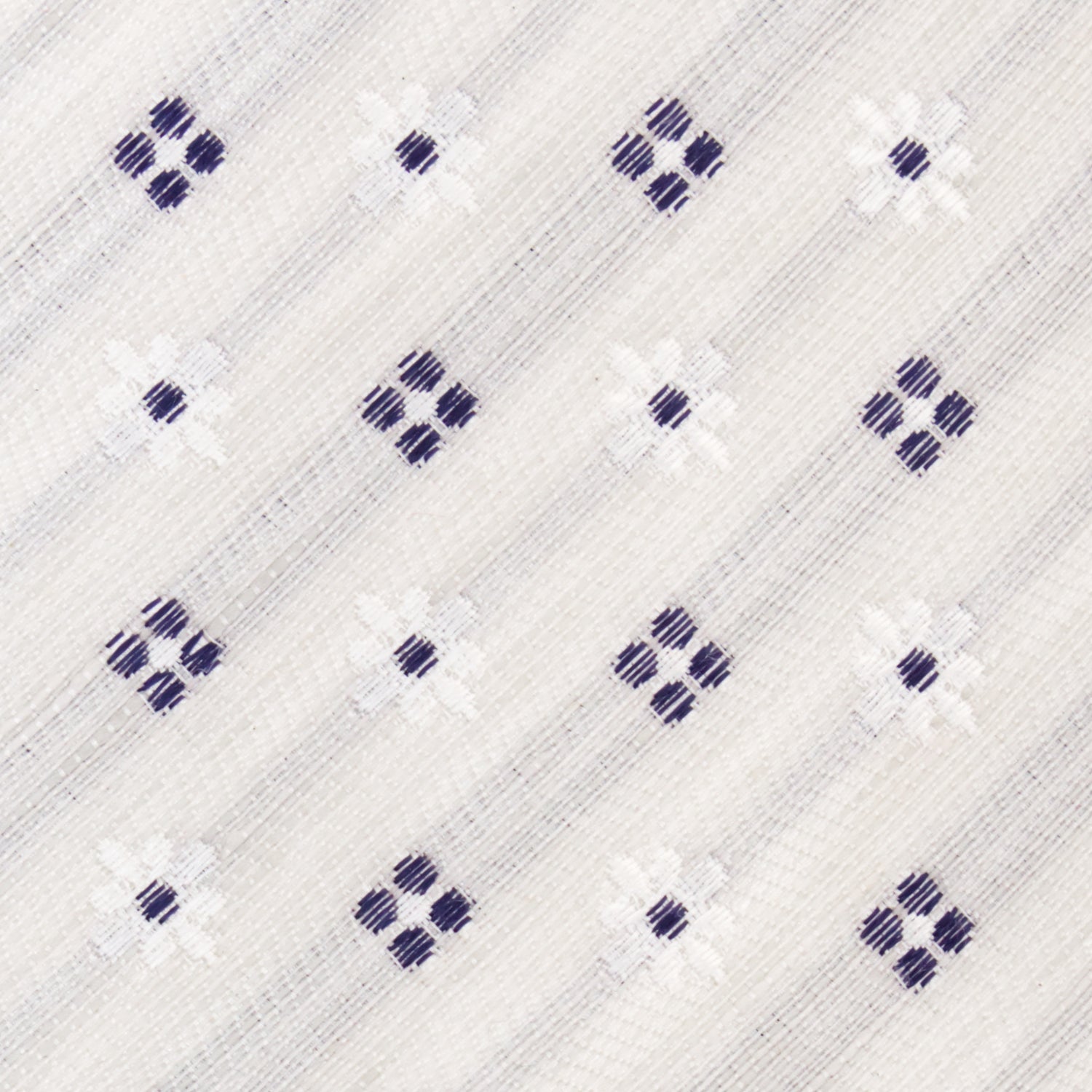 CORBATA DOBLE VISTA EN SEDA Y LINO CON ROMBOS GRISES Y ROMBOS BLANCOS EN COLOR GRIS