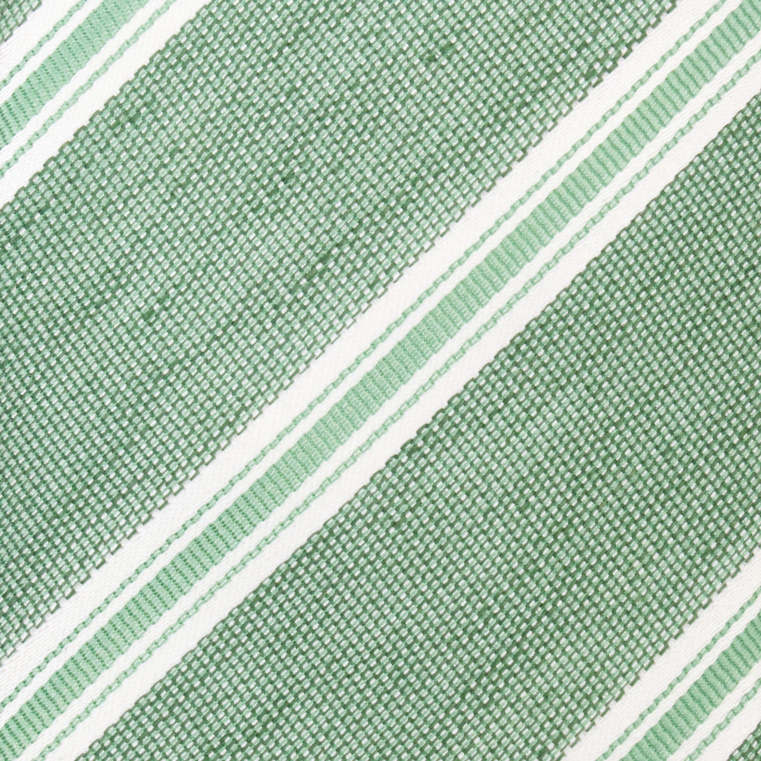 CORBATA DOBLE VISTA EN SEDA Y LINO CON RAYAS BLANCAS EN COLOR VERDE