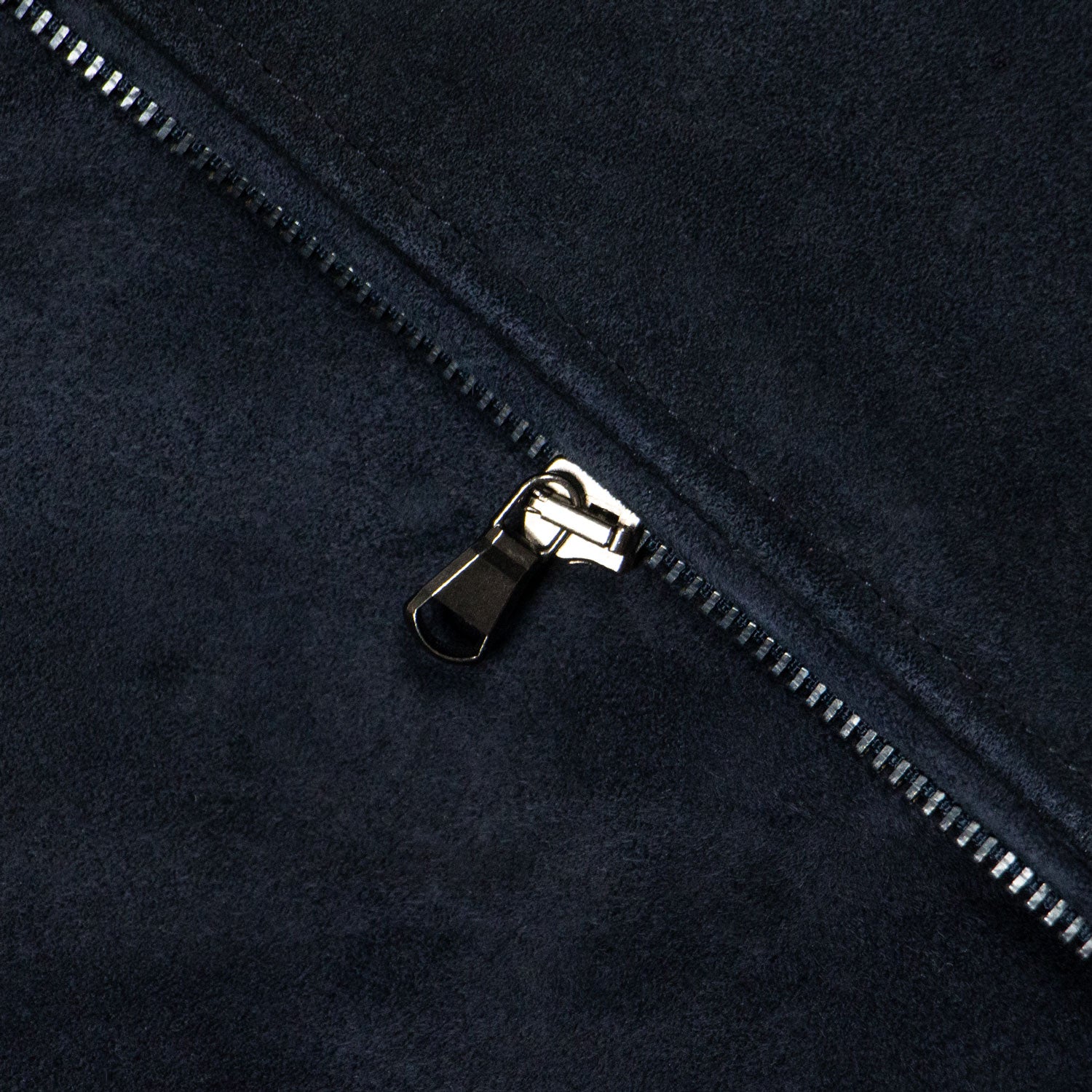 CHAMARRA DE GAMUZA SUEDE SFODERATO (SIN FORRO) COLOR AZUL MEDIA NOCHE