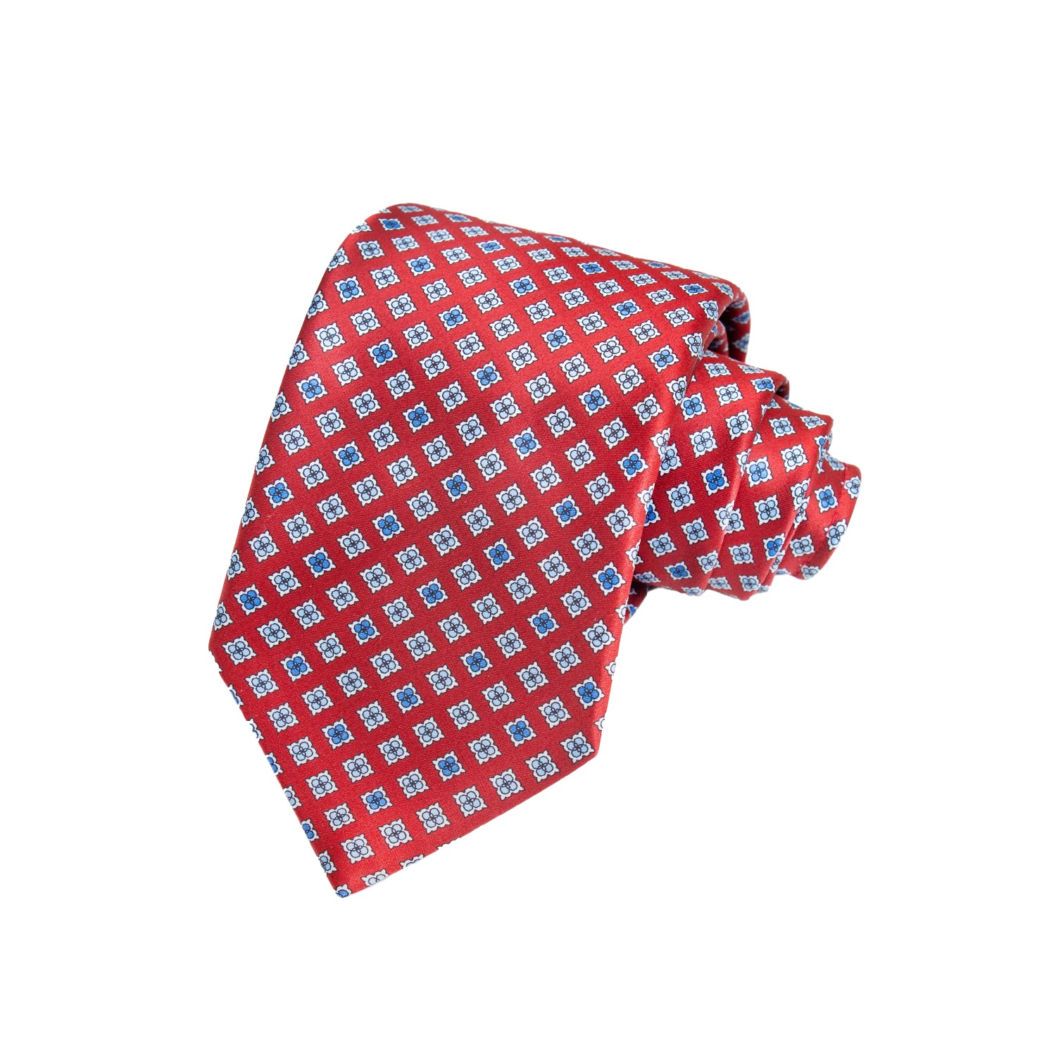 CORBATA EN SET CON PAÑUELO BORDEAUX CON CUADROS AZUL CIELO