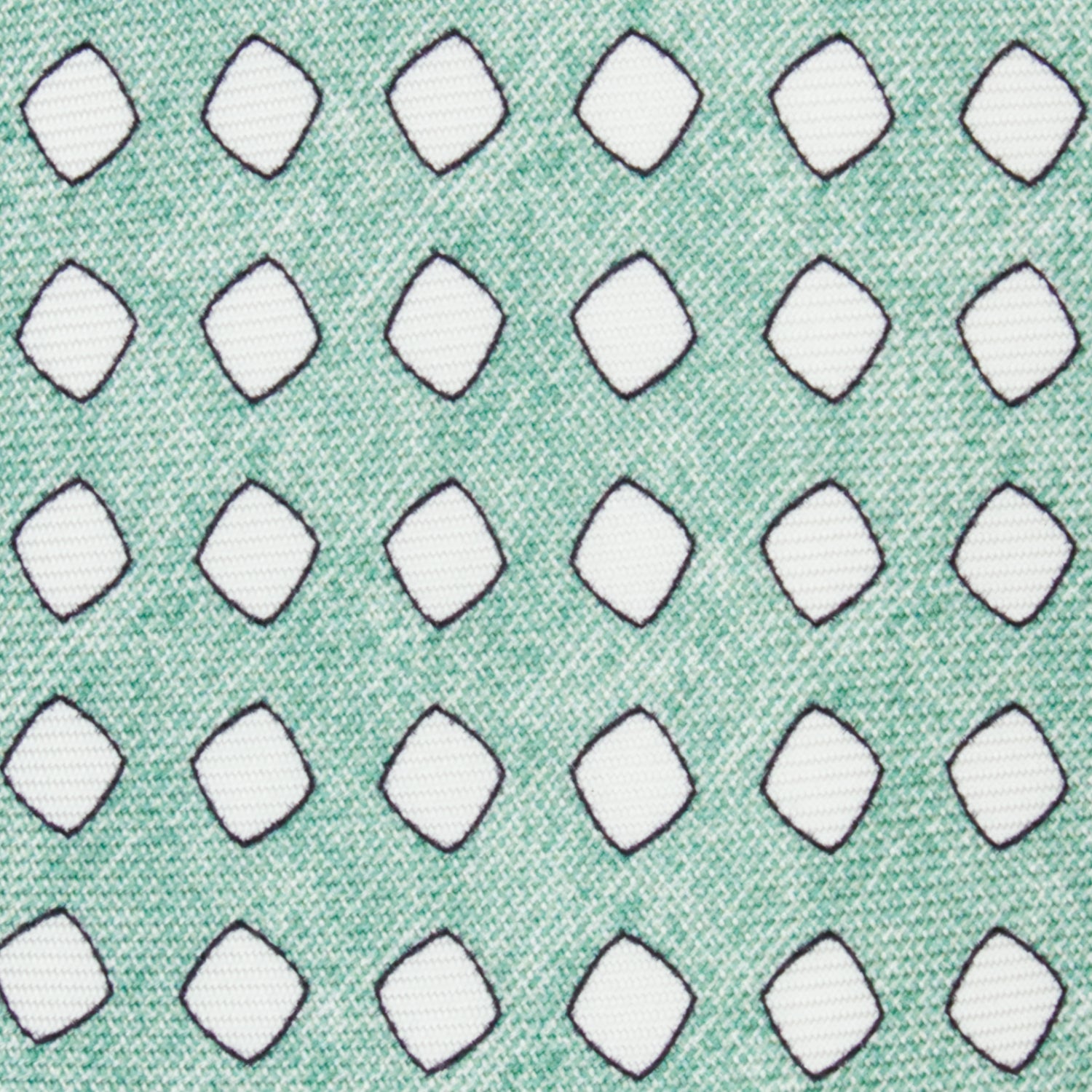 CORBATA 7 PLIEGUES EN SEDA DISEÑO LINO CON CUADROS BLANCOS EN VERDE