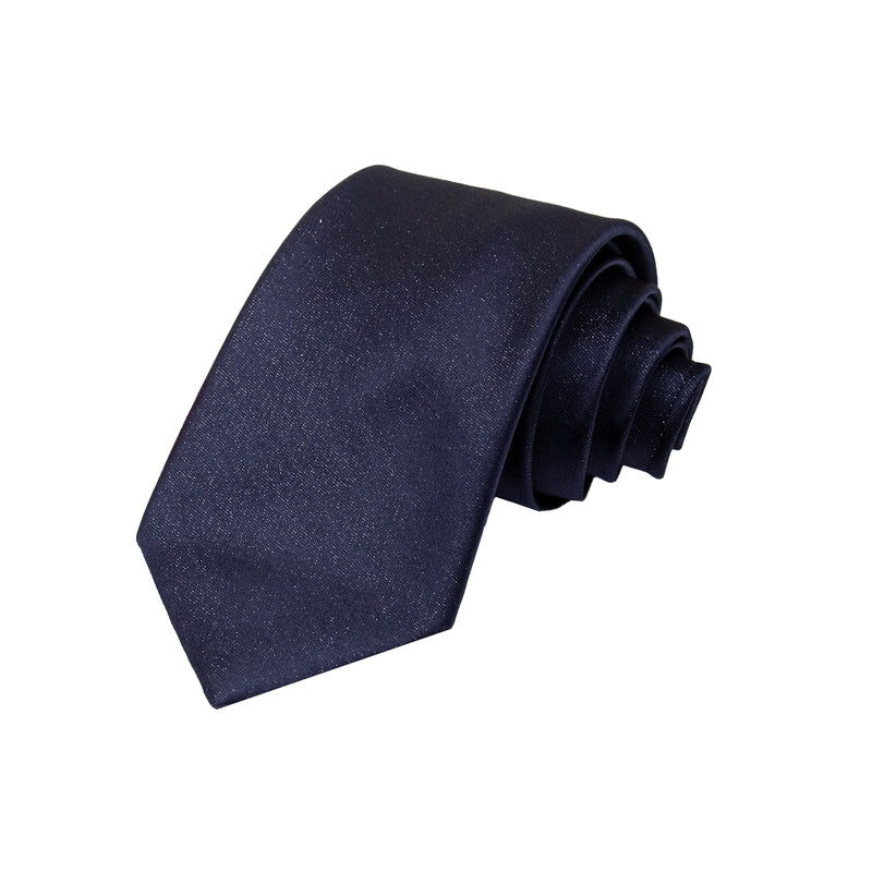 CORBATA SOLITO EN SEDA TWILL COLOR MARINO/CONTRASTES PLATA CEREMONIA