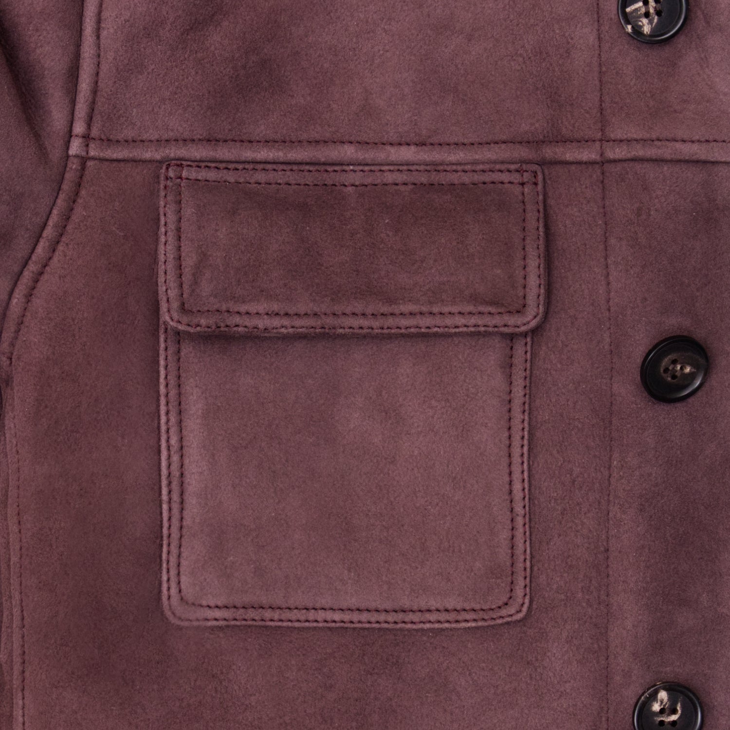 CHAMARRA "SHEARLING" CON PUNTADA A MANO EN COLOR VINO BORDEUX