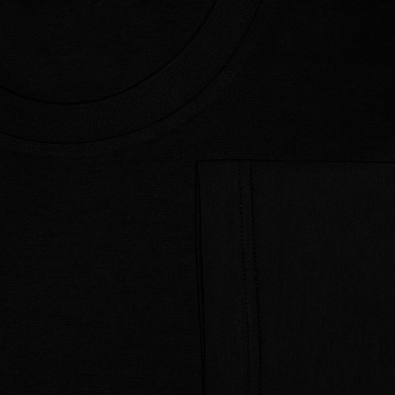 PLAYERA DE ALGODÓN CUELLO REDONDO MANGA LARGA NEGRA