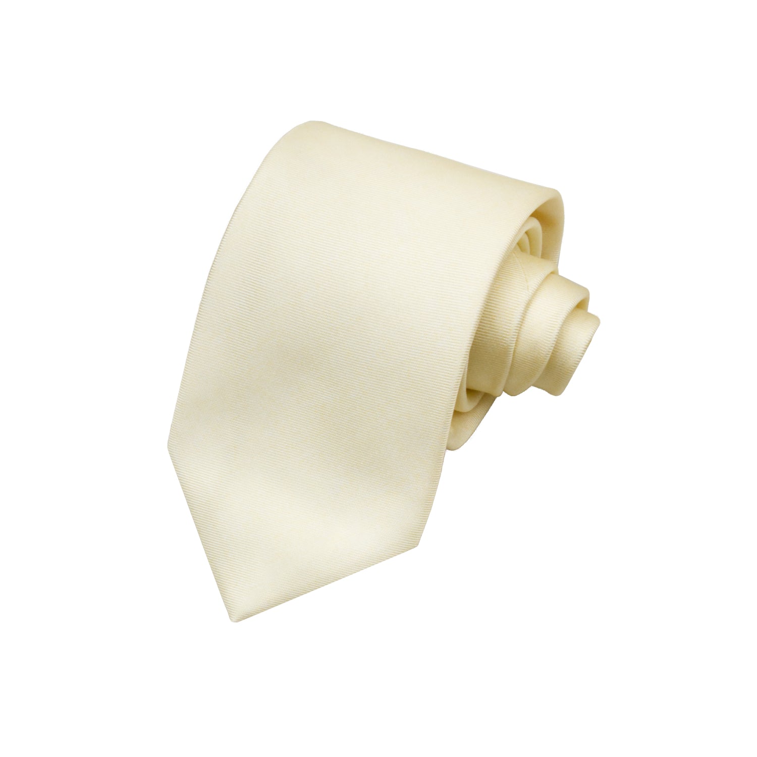 CORBATA 7 PLIEGUES EN SEDA DISEÑO LINO EN AMARILLO CLARO