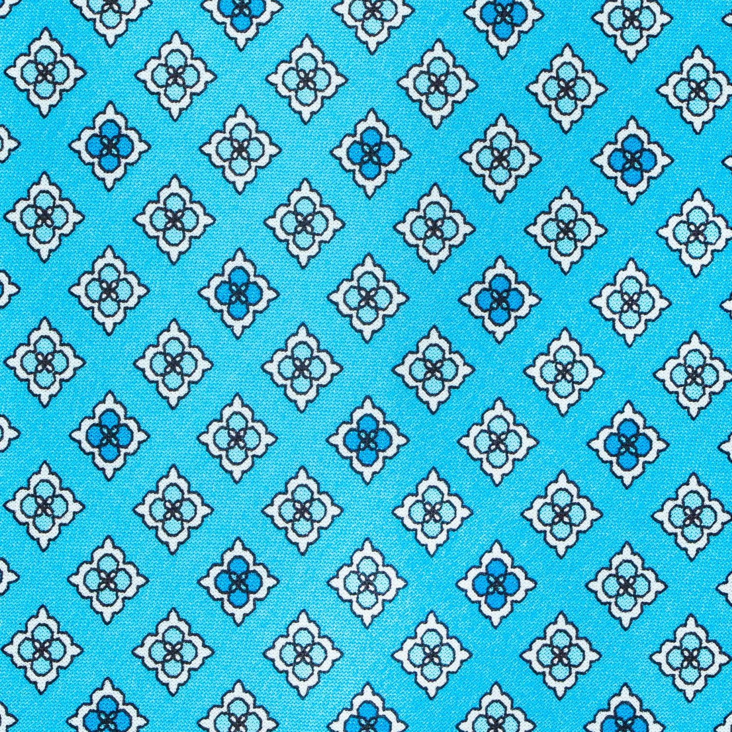 CORBATA EN SET CON PAÑUELO DE SEDA AZUL CLARO CON CUADROS TURQUESA