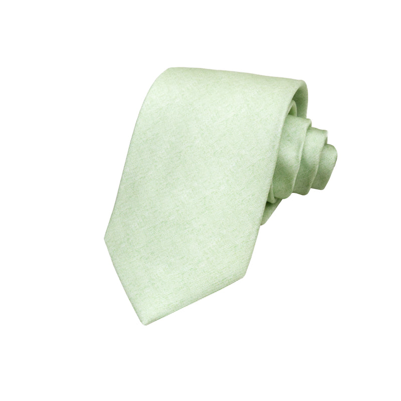 CORBATA 7 PLIEGUES EN SEDA DISEÑO LINO EN VERDE LIMA