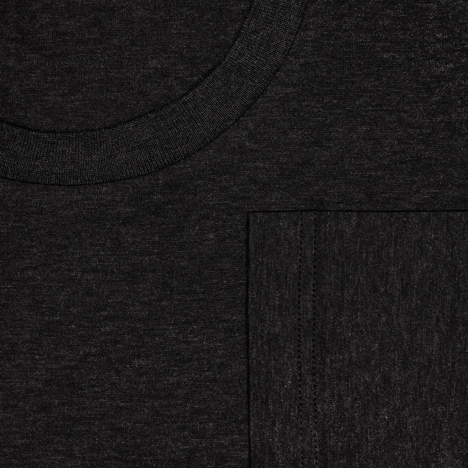 PLAYERA DE ALGODÓN CUELLO REDONDO MANGA LARGA GRIS OXFORD