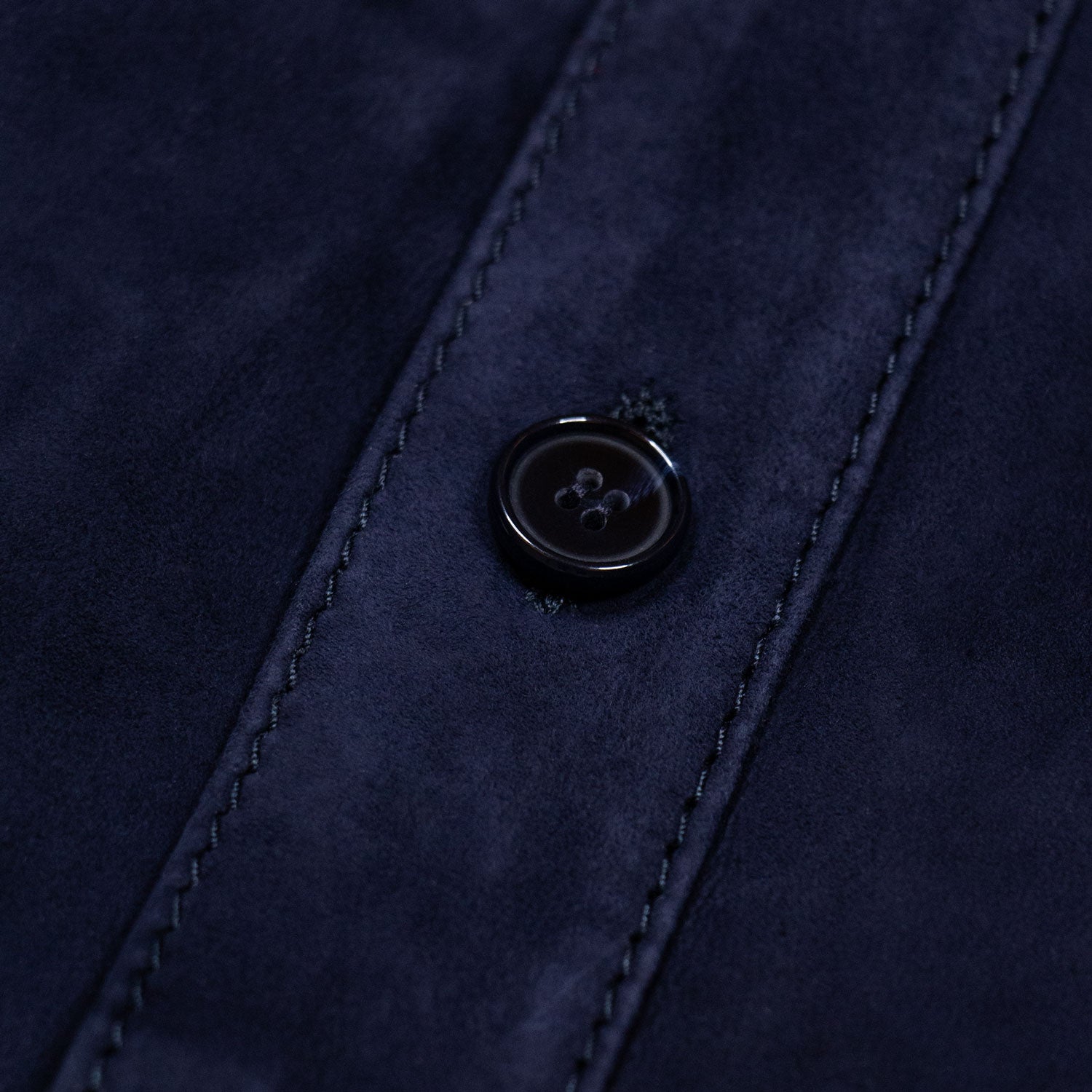 CHAMARRA CAMISOLA DE PIEL DE GAMUZA SUEDE COLOR AZUL OBSCURO