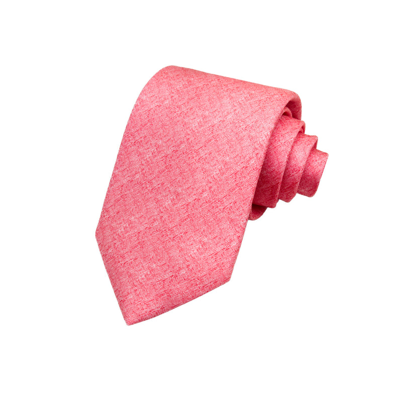 CORBATA 7 PLIEGUES EN SEDA DISEÑO LINO EN ROJO