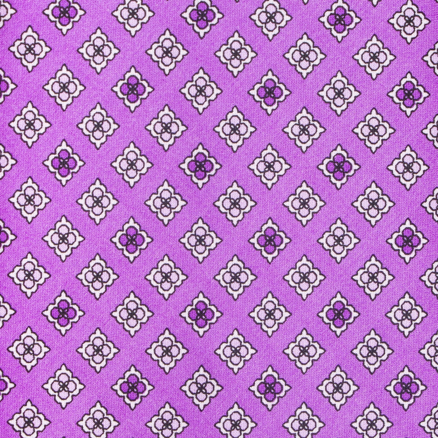 CORBATA EN SET CON PAÑUELO DE SEDA LILA CON CUADROS MORADOS