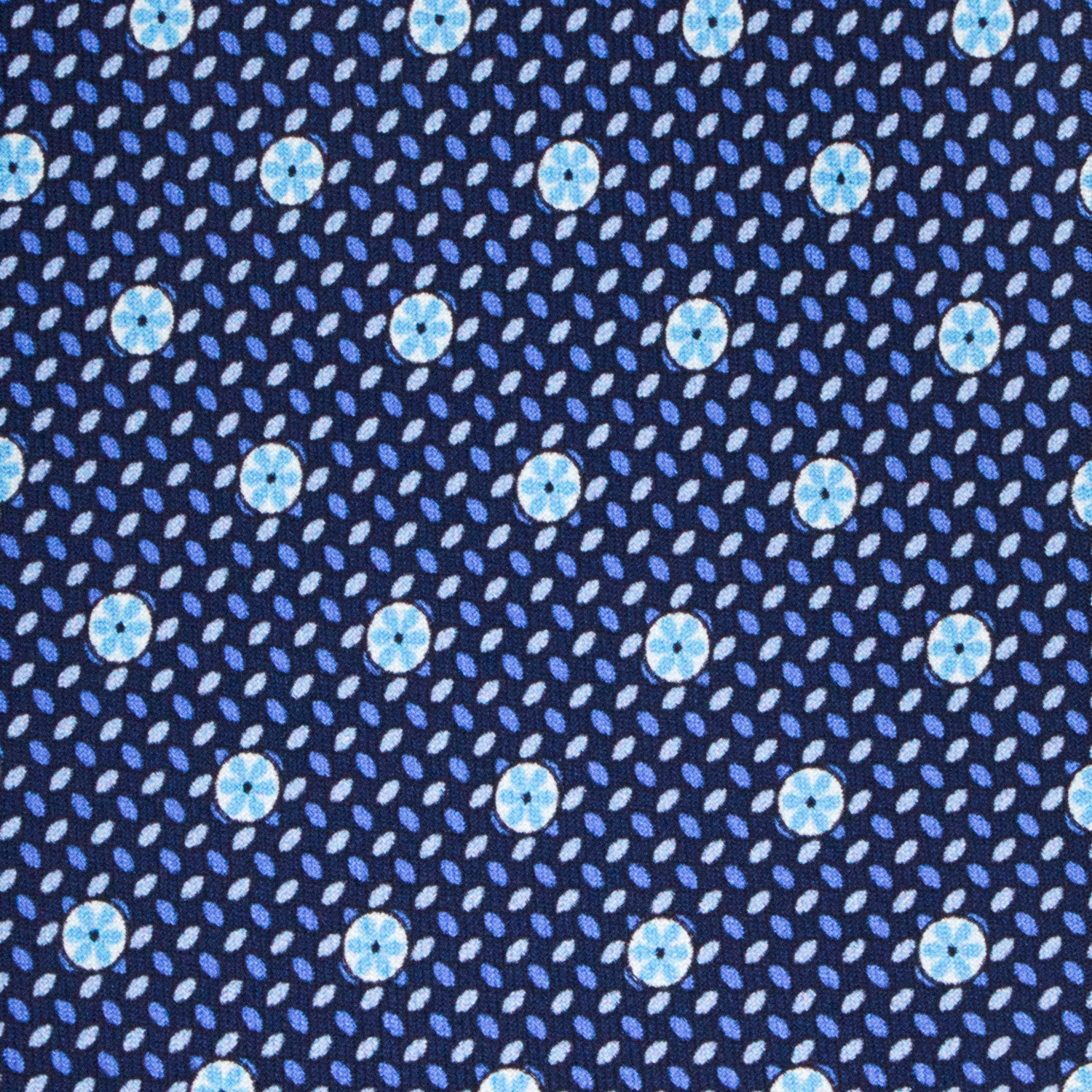 CORBATA EN SET CON PAÑUELO DE SEDA CON PUNTOS EN COLOR AZUL