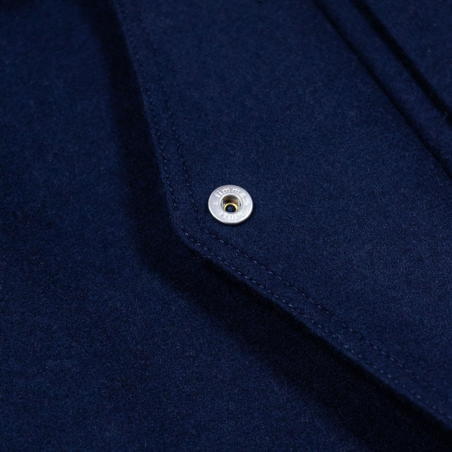 CHAMARRA CORTA DE LANA AZUL CON CUELLO DESMONTABLE DE ECO-FUR AZUL