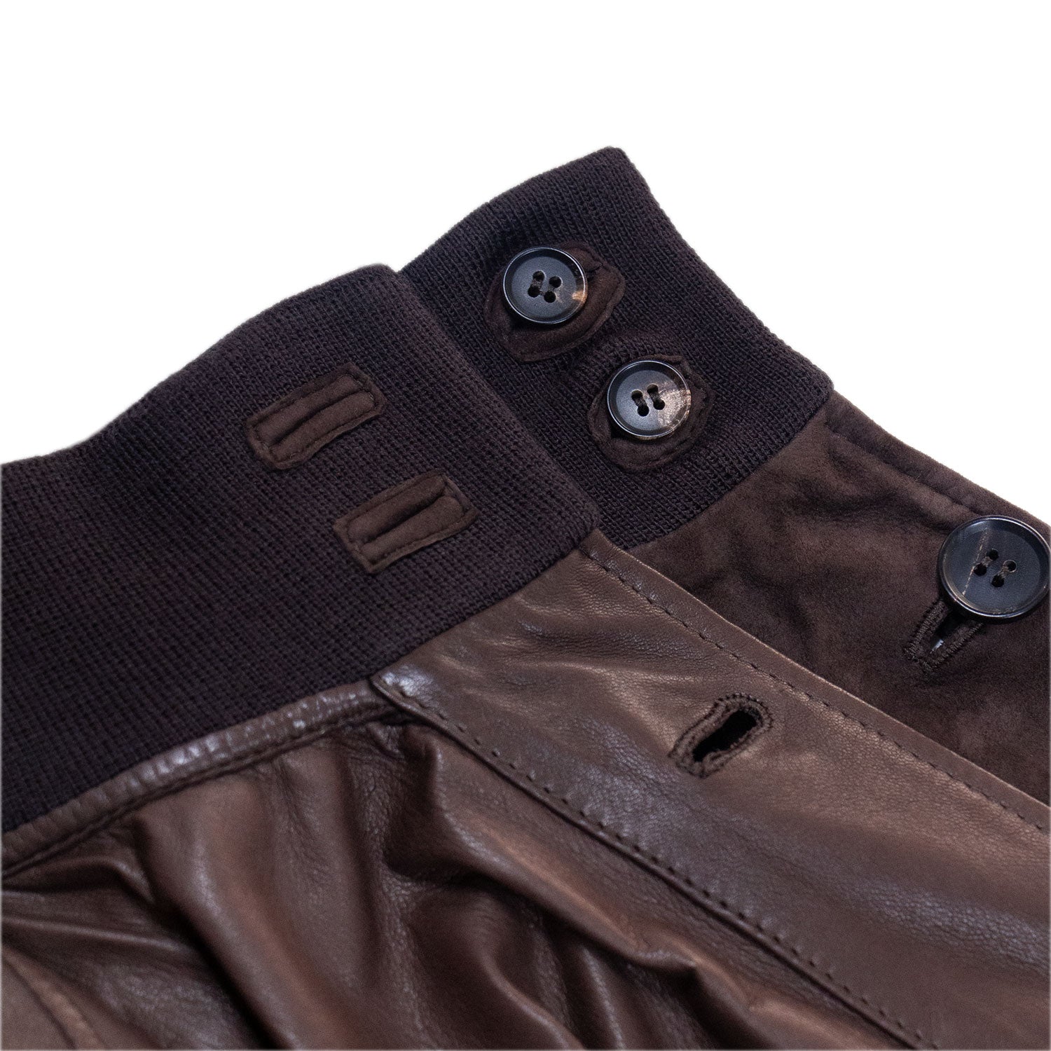 CHAMARRA CORTA DE GAMUZA REVERSIBLE CAFÉ