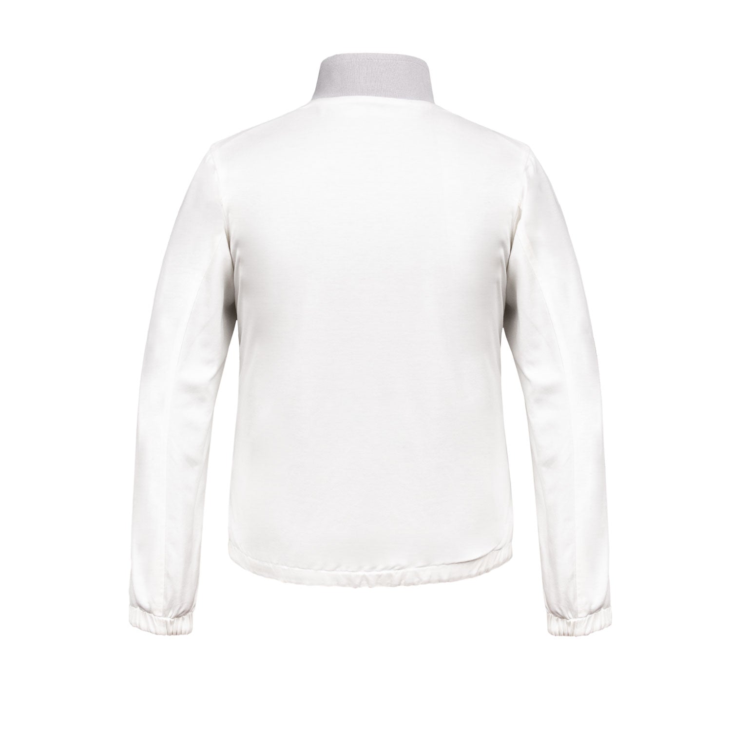 CHAMARRA CORTA REVERSIBLE EN ALGODON JERSEY EN COLOR GRIS MEDIO E INTERNO BLANCO