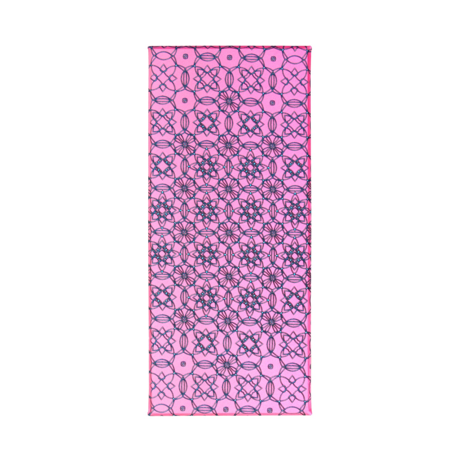 CORBATA EN SET CON PAÑUELO DE SEDA CON DIBUJO DE RED ROSA EN TURQUESA