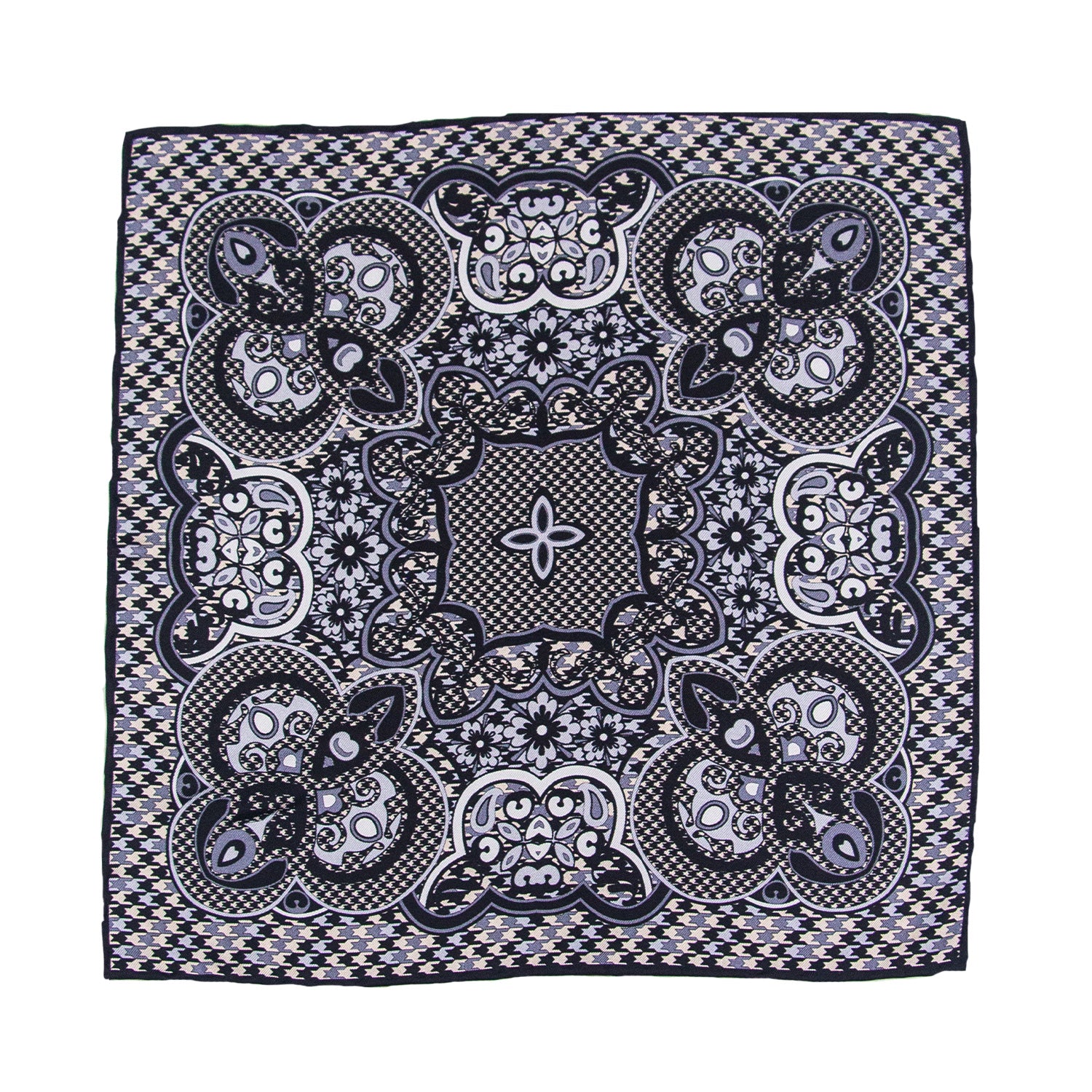 CORBATA EN SET CON PAÑUELO SOLITO BEIGE CLARO CON CONTRASTES EN NEGRO CON CAJA 100% SEDA