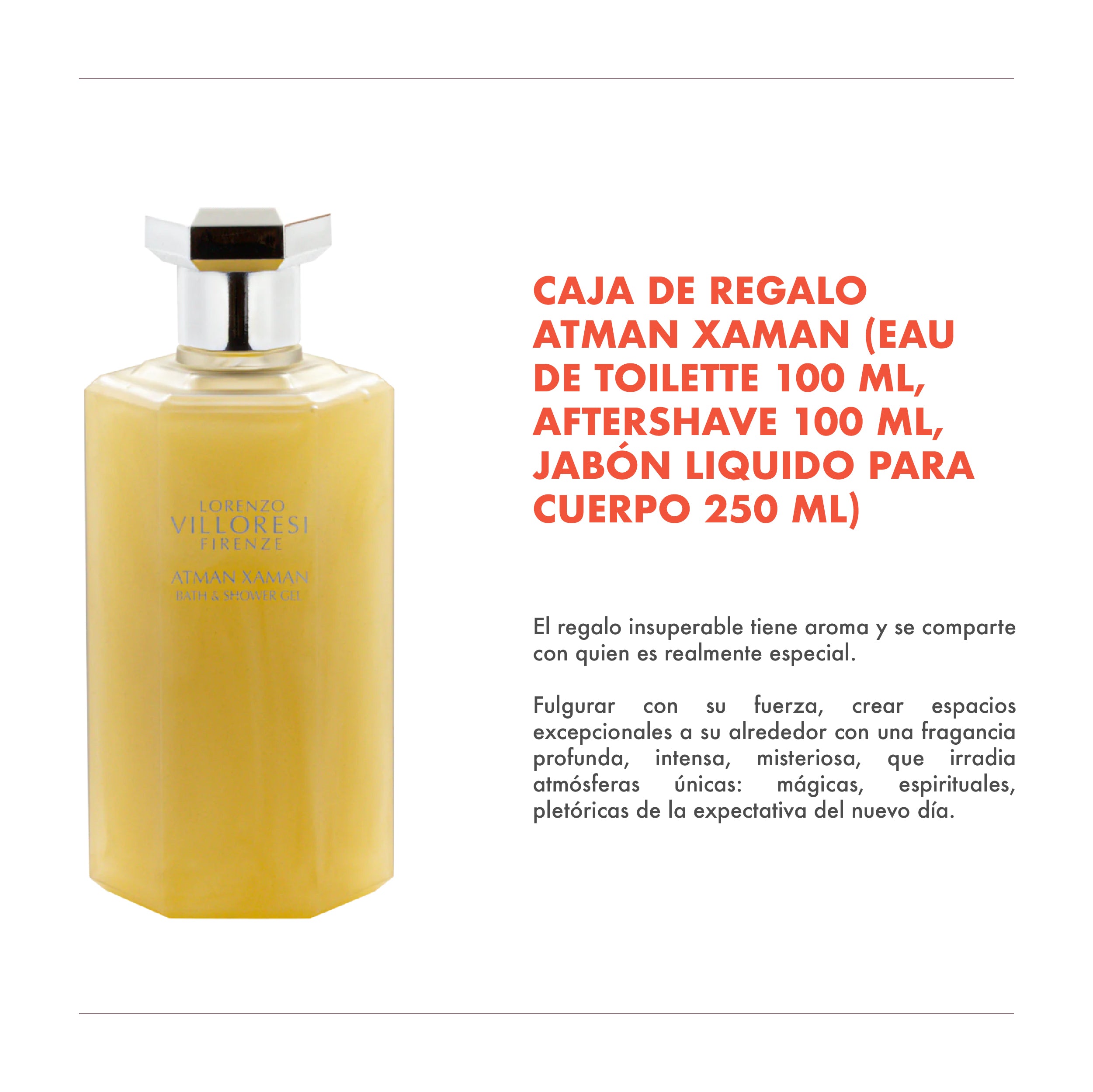 CAJA DE REGALO ATMAN XAMAN (EAU DE TOILETTE 100 ML, AFTERSHAVE 100 ML, JABÓN LIQUIDO PARA CUERPO 250 ML)