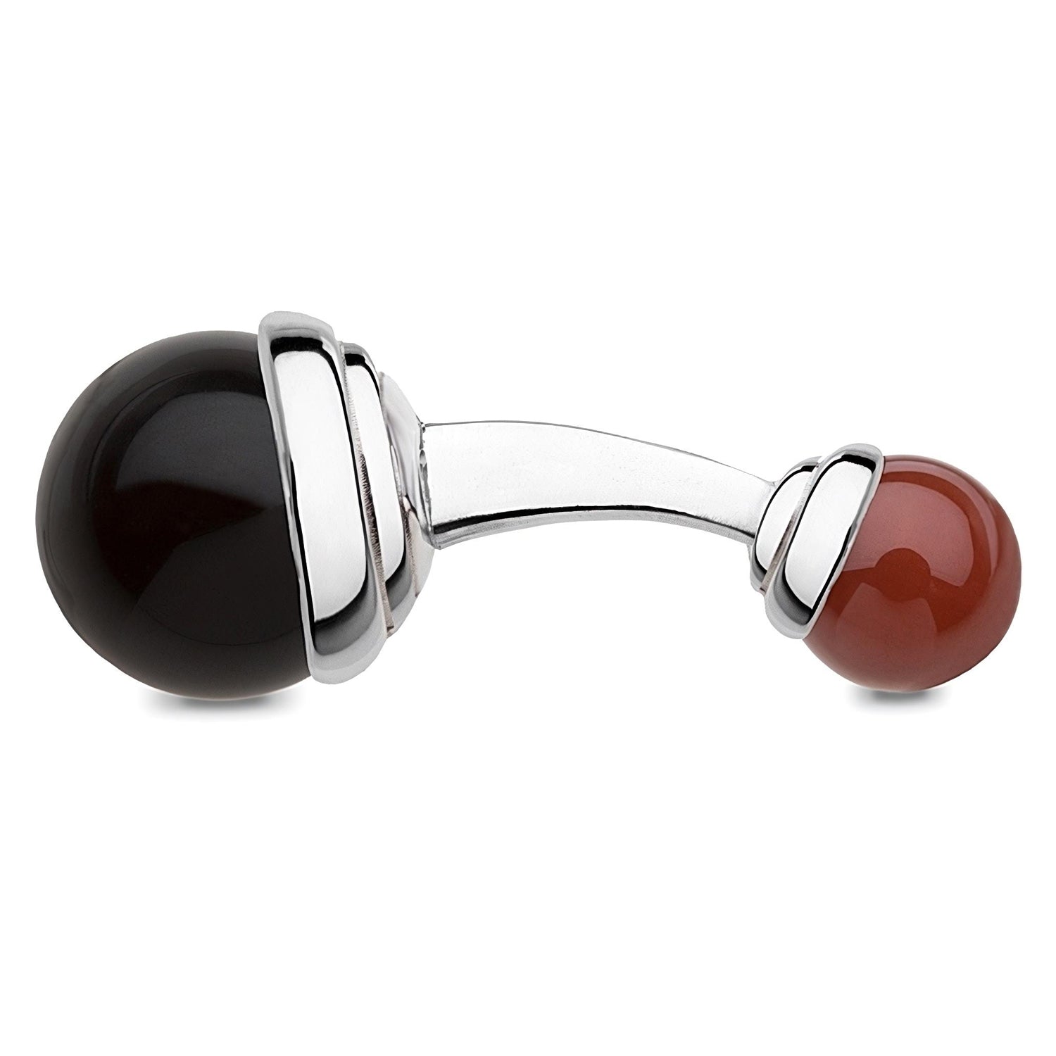 MANCUERNILLAS ESTILO BALLS EN ONIX Y CORNIOLA