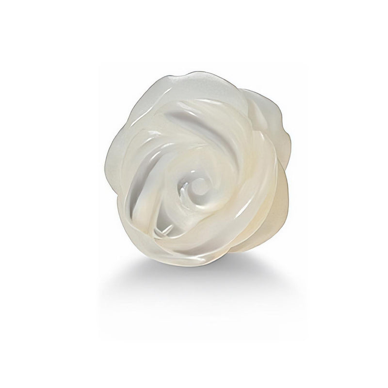 MANCUERNILLAS CON FLOR DE ROSA EN MADREPERLA