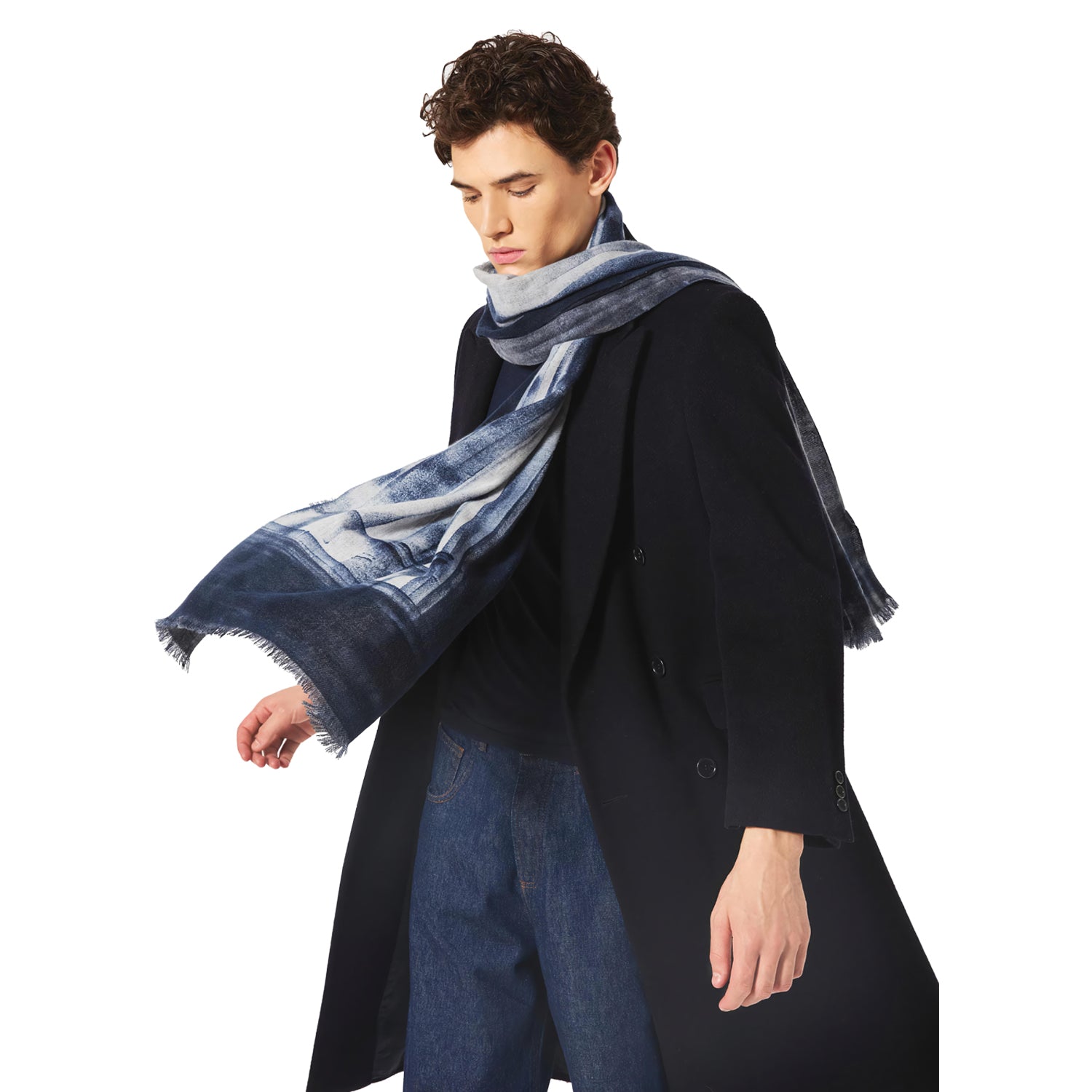 BUFANDA EN CASHMERE ESTILO TOM EN COLOR CHOCOLATE