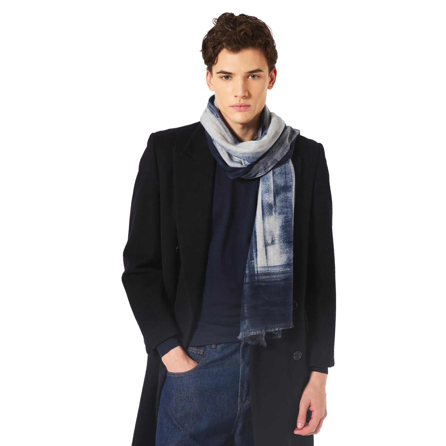BUFANDA EN CASHMERE ESTILO TOM EN COLOR CHOCOLATE