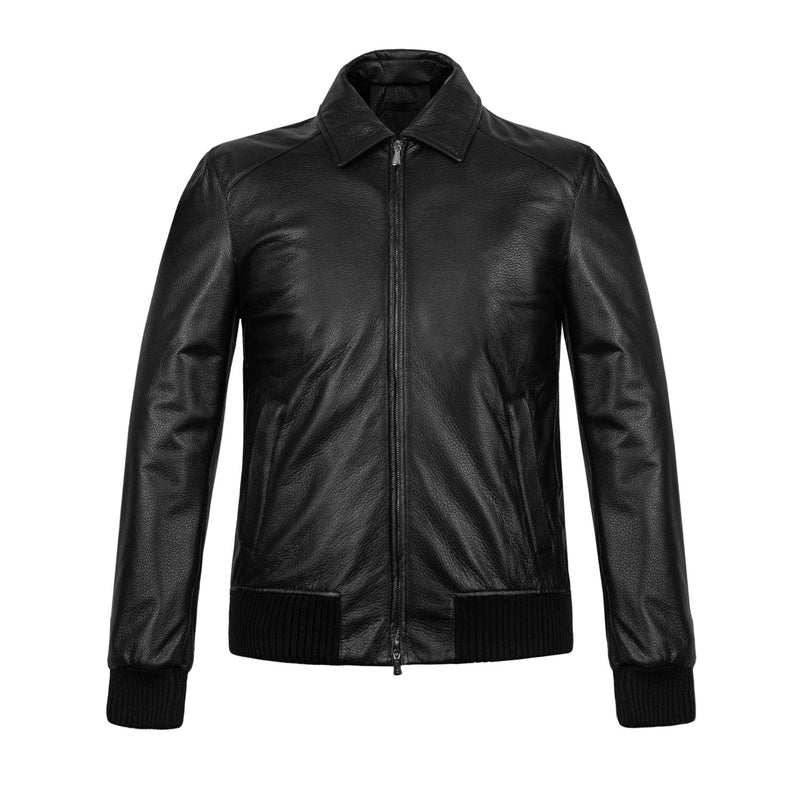 CHAMARRA CORTA DE VENADO CON CUELLO DESMONTABLE DE MINK INTERIOR DE CASHMERE COLOR NEGRO
