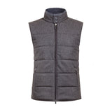 CHALECO GRIS CON DETALLES EN ALCANTARA