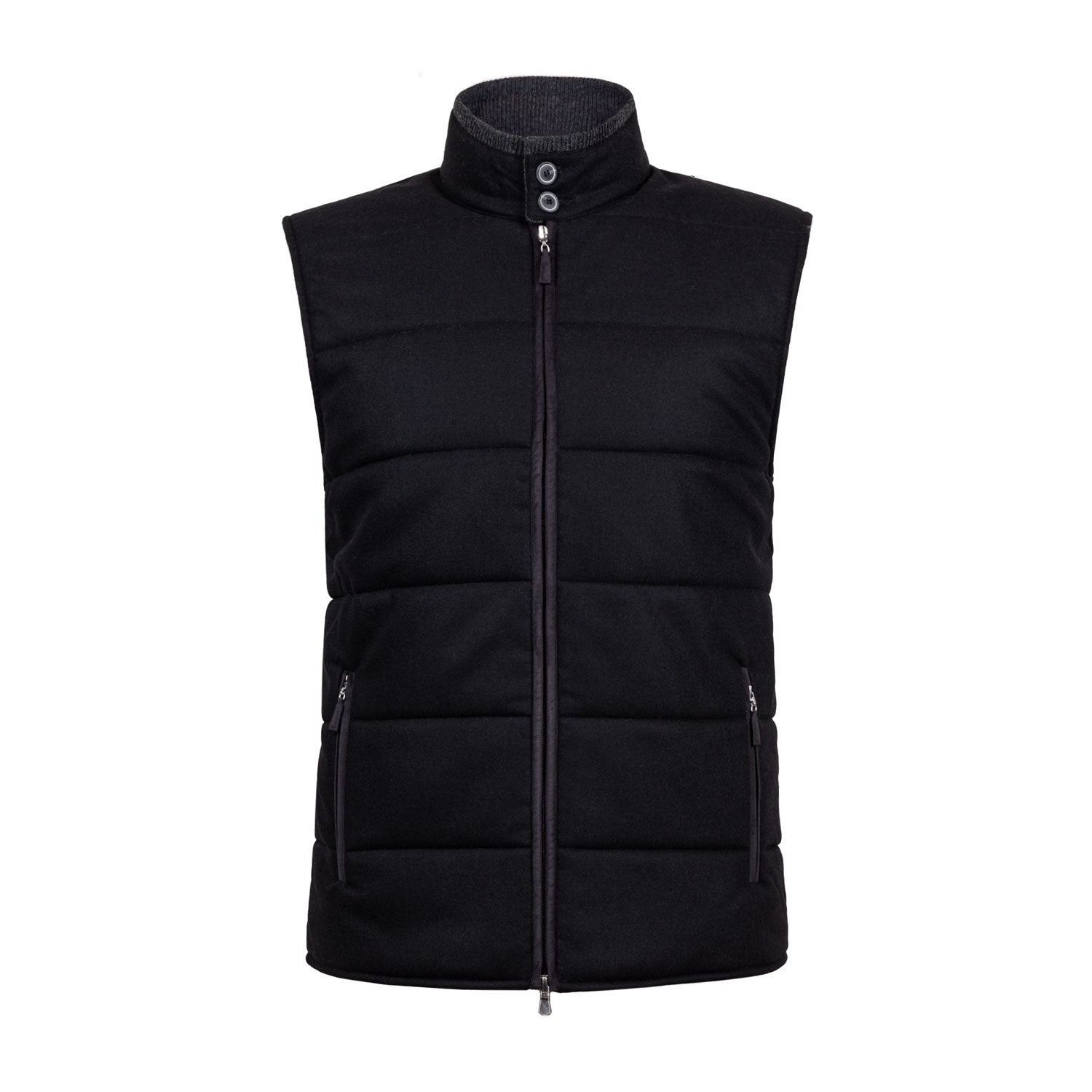 CHALECO NEGRO CON DETALLES EN ALCANTARA