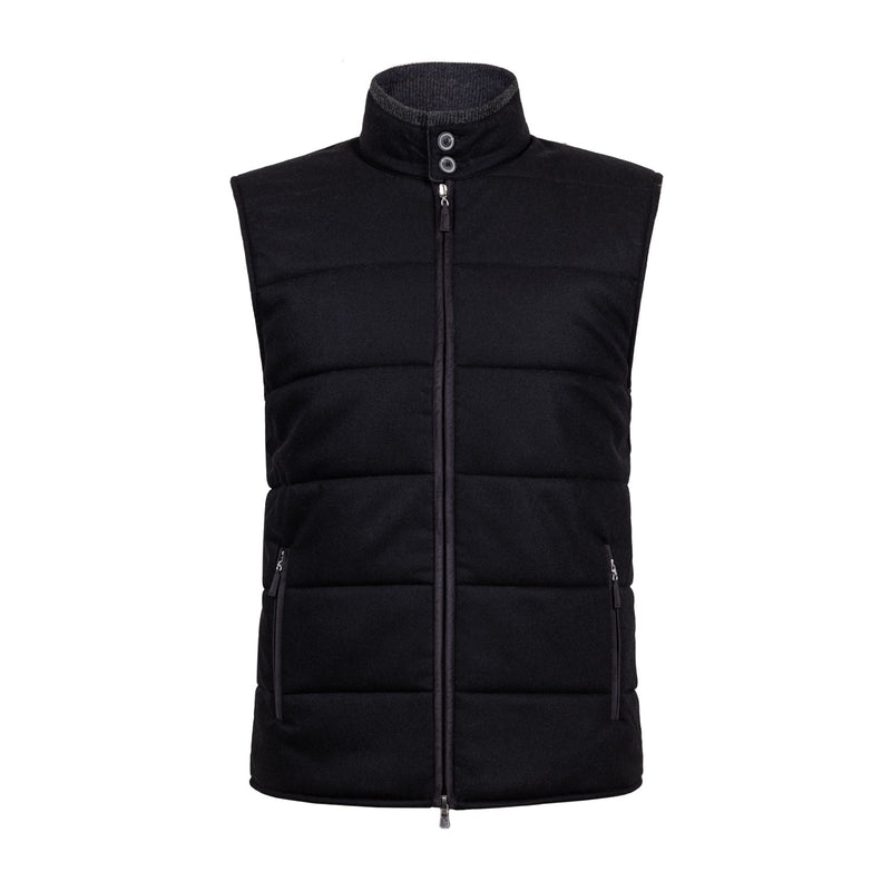 CHALECO NEGRO CON DETALLES EN ALCANTARA