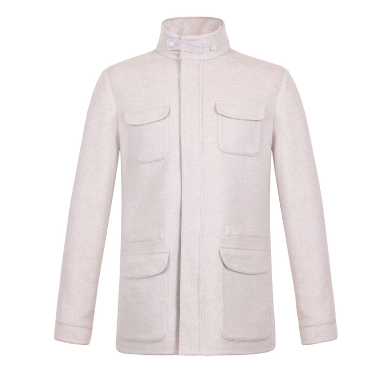 CAZADORA TRAVELLER DESESTRUCTURADA DE CASHMERE JERSEY DE LORO PIANA COLOR BEIGE