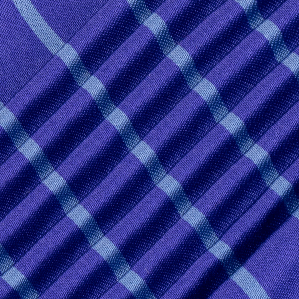 CORBATA PLISADA MORADO CON LÍNEA AZUL CLARO