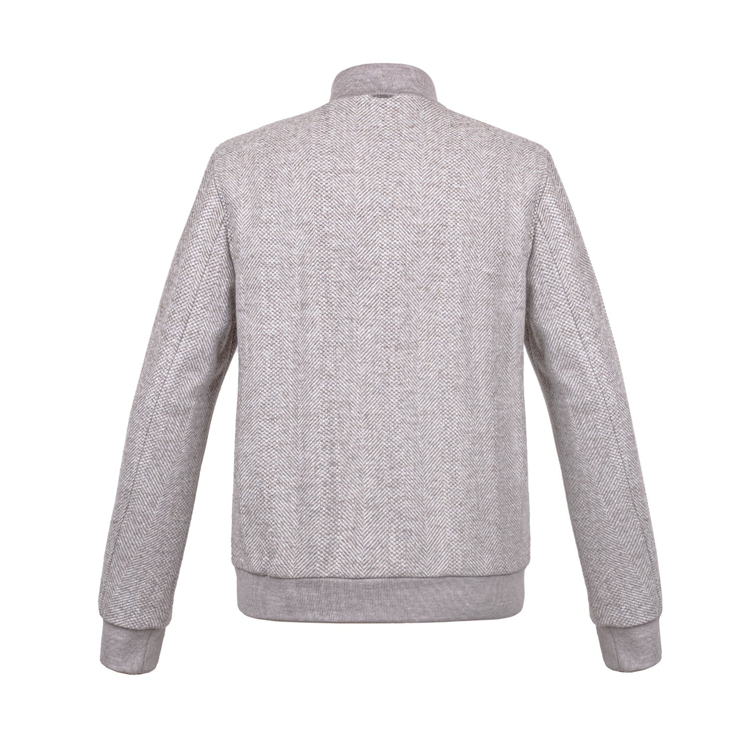 CHAMARRA CORTA DE CUELLO ALTO COLOR PAJA