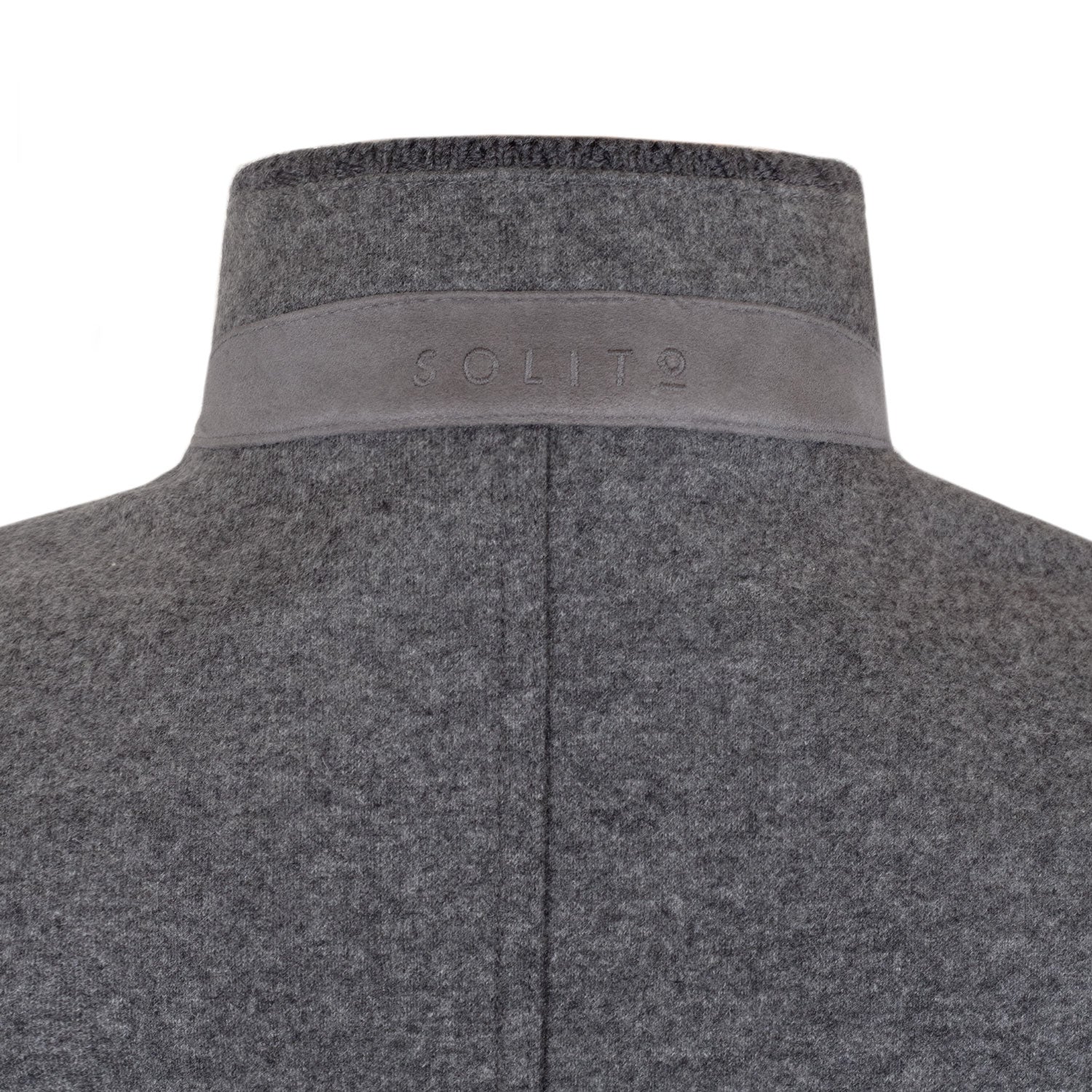 CHAMARRA CORTA DE CASHMERE JERSEY GRIS MEDIO CON INTERIOR GRIS OXFORD EN CONTRASTE